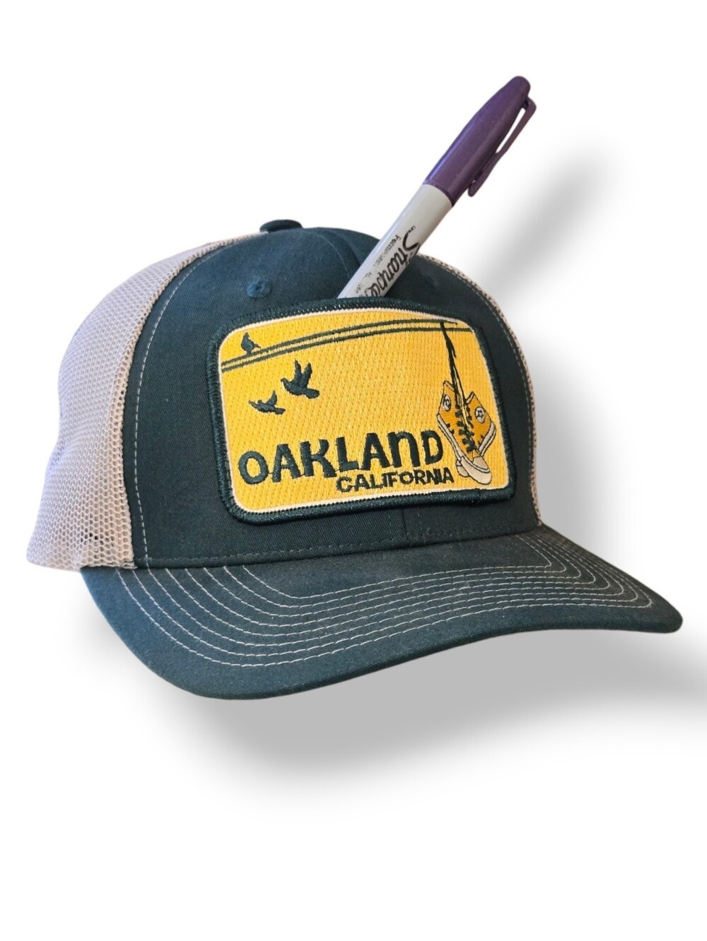 Oakland Pocket Hat Trucker Cap Hidden Stash OG Bart Bridge Oakland A's Shoes